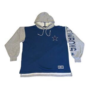 Vtg 90's Starter Dallas Cowboys Hoodie Sweatshirt Medium‎ Blue NFL Sleeve Print